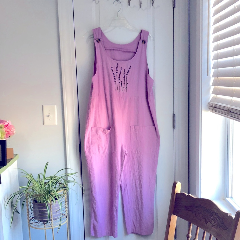 Lavender Embroidered Jumpsuit